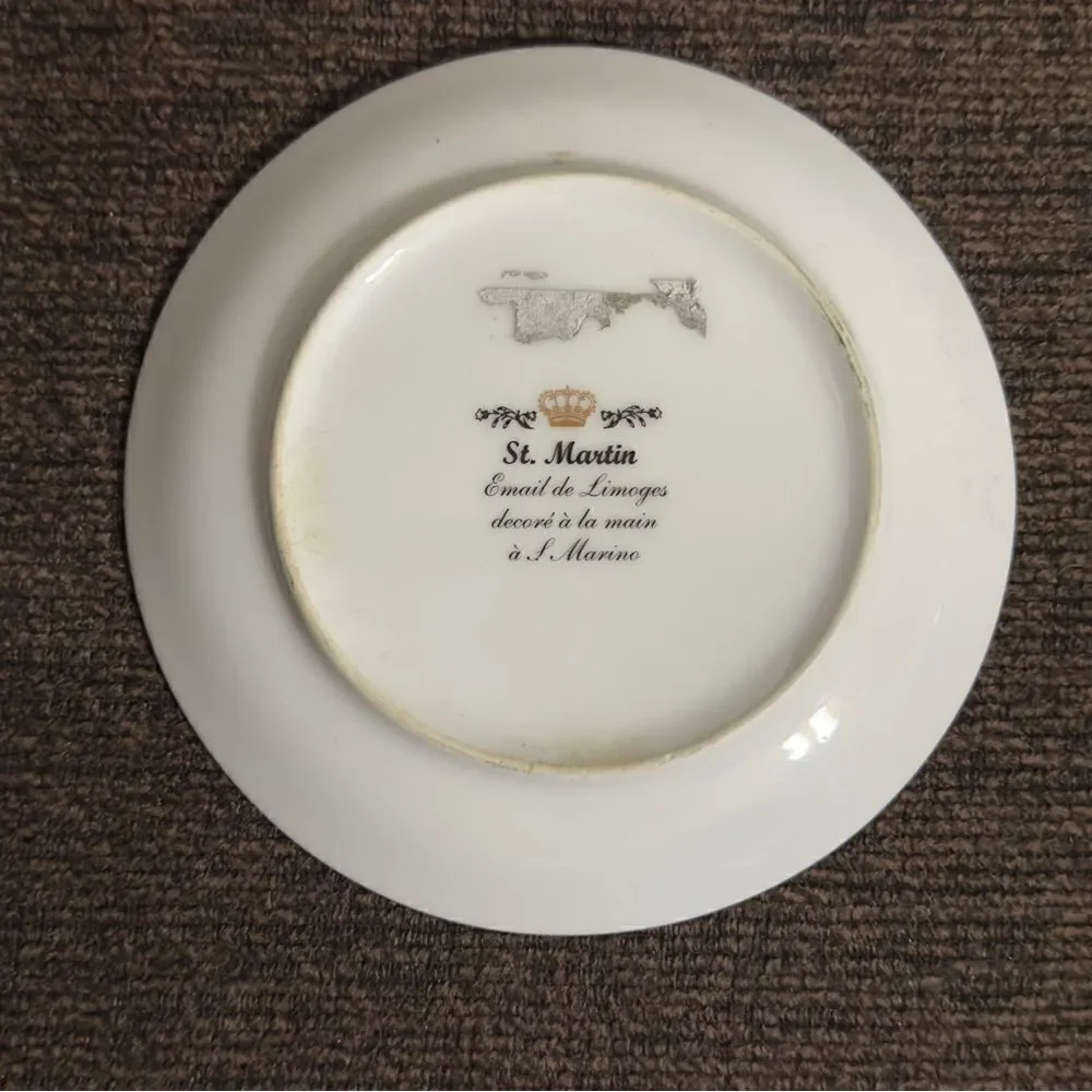 St. Martin Email de Limoges Decore a La Main a.f. Marino Floral Cup Print Saucer